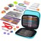 110 Pieces Crochet Hooks Set, Crochet Kit Crochet Hooks Kit with Storage Case, Ergonomic Knitting Needles Blunt Needles Stitch Marker DIY Hand Knitting Craft Art Tools for Beginners-Blue